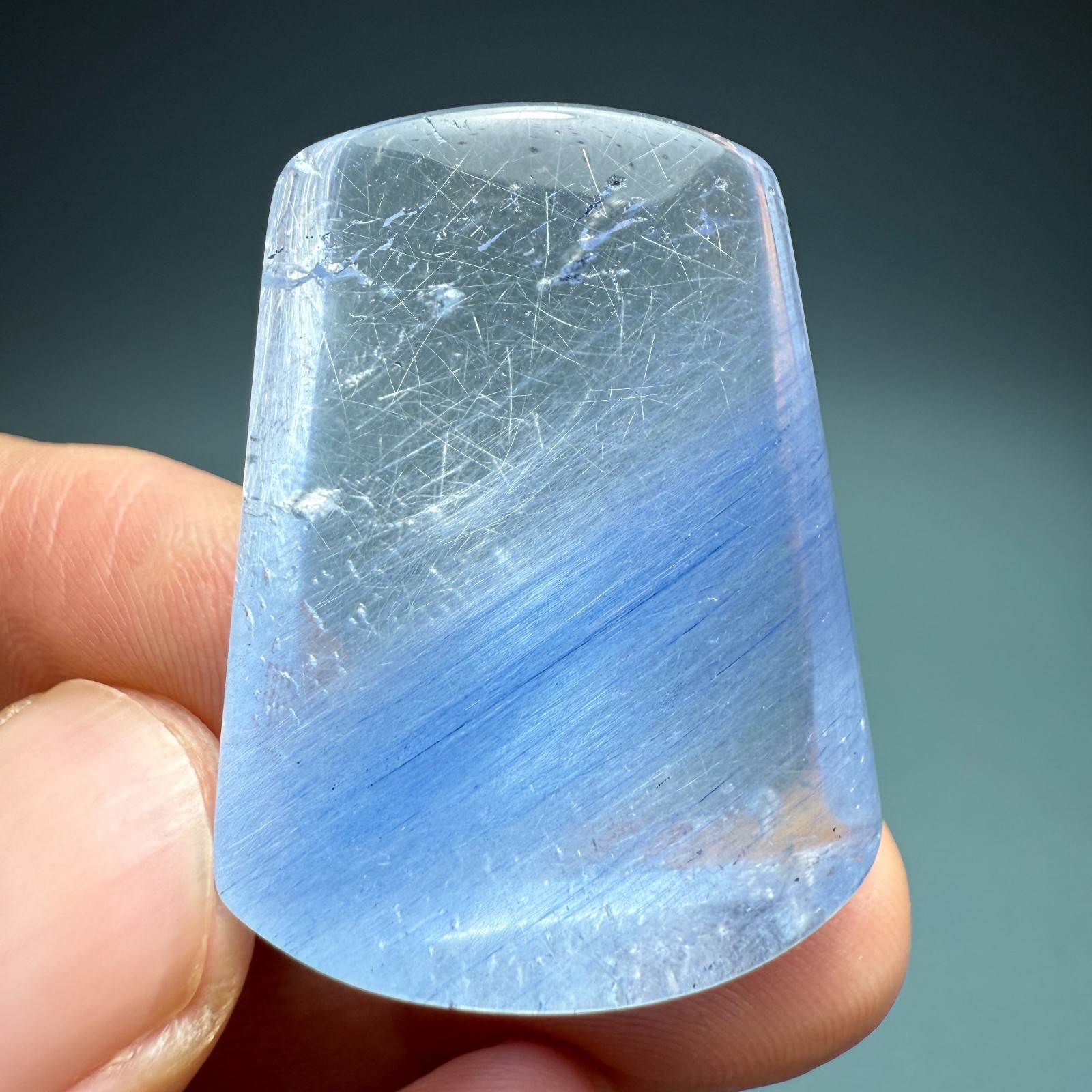 94Ct Natural Clear Beautiful Blue Dumortierite Crystal Quartz Polished Specimen