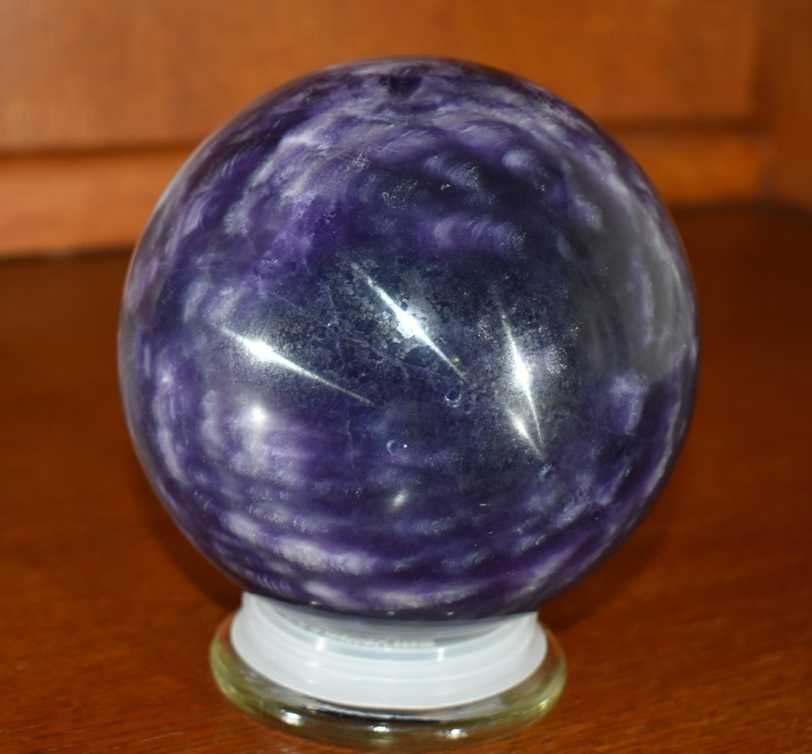 Purple Fluorite sphere 10 lb 8.8 OZ 143 mm