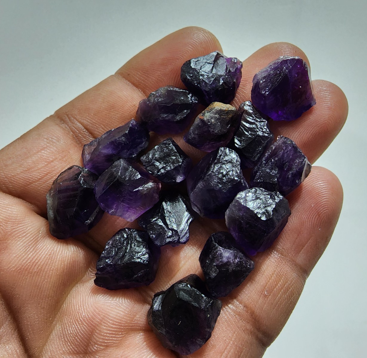 16 Pcs African Purple Amethyst Rough Gemstone Raw Size 14-17 MM Crystal Stones