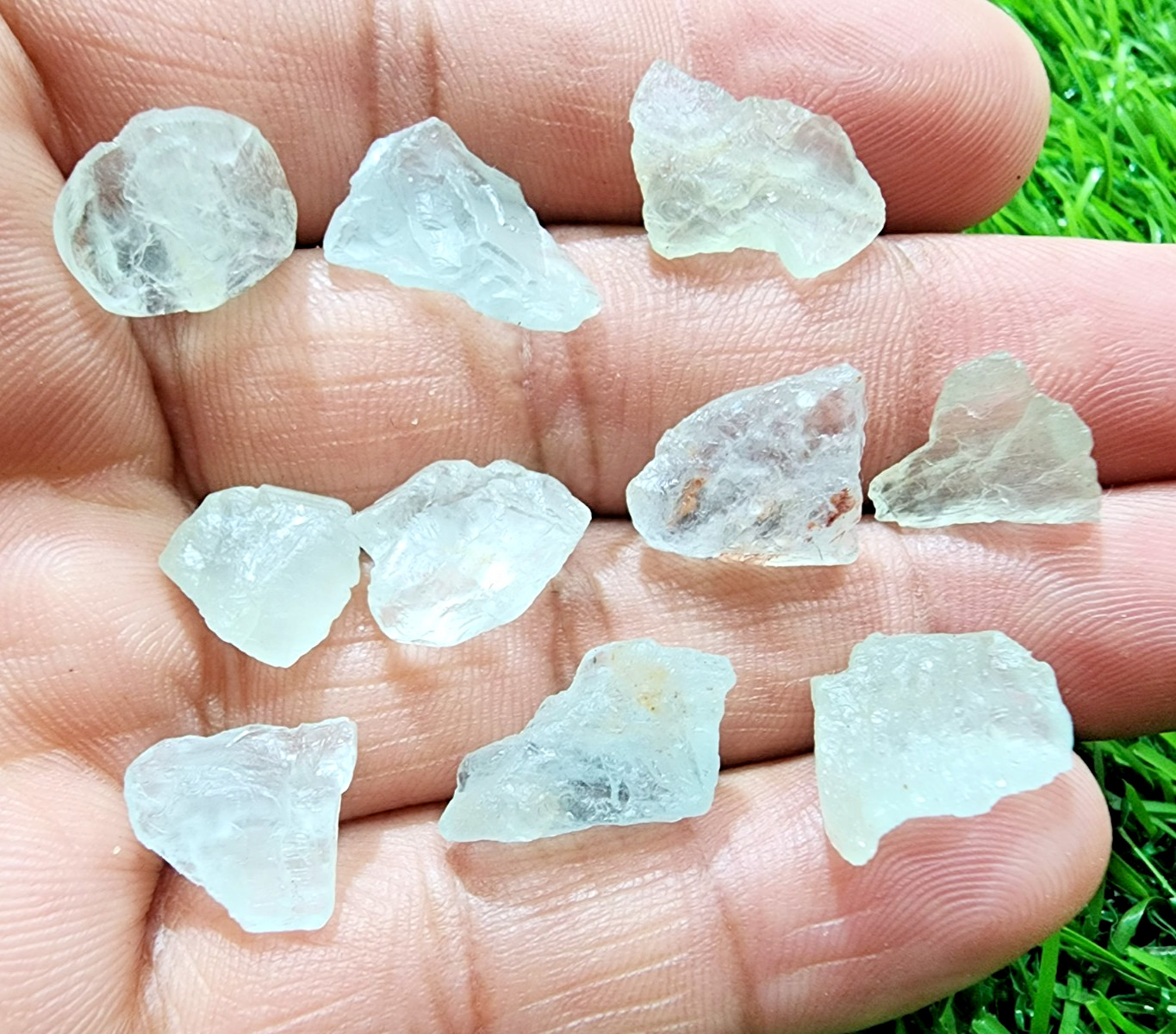 10Pcs Wonderful Aquamarine Gemstone Raw Lot 11-17MM Aquamarine Rough Stone Bulk