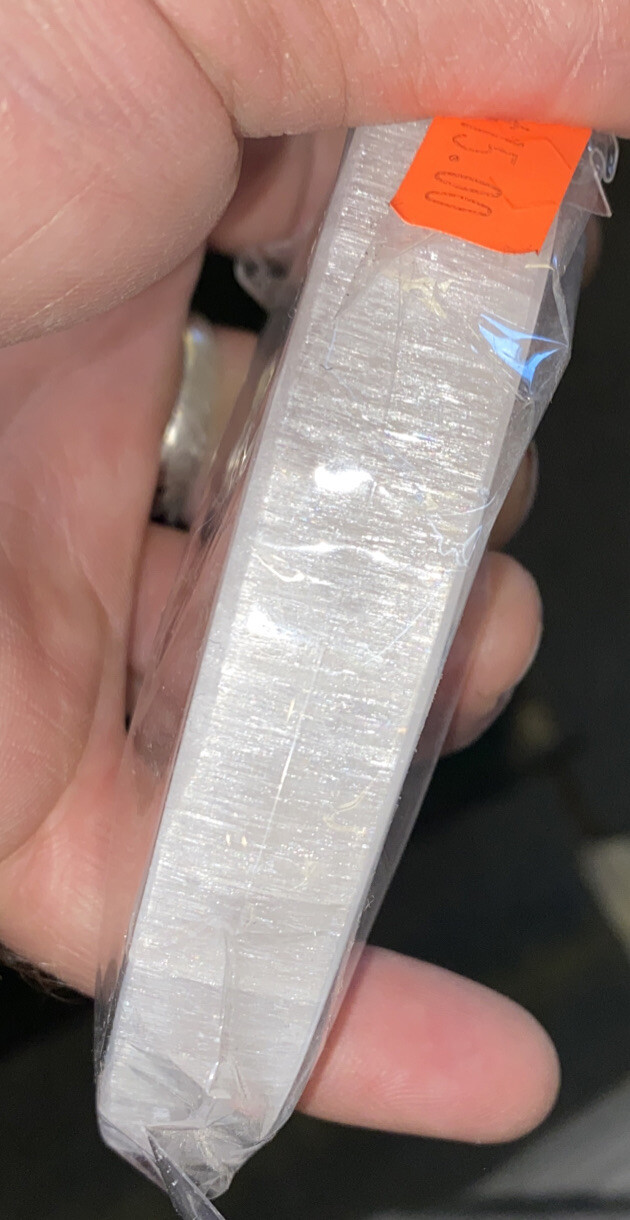 4 inch selenite charging plate moon shape with moons and stars