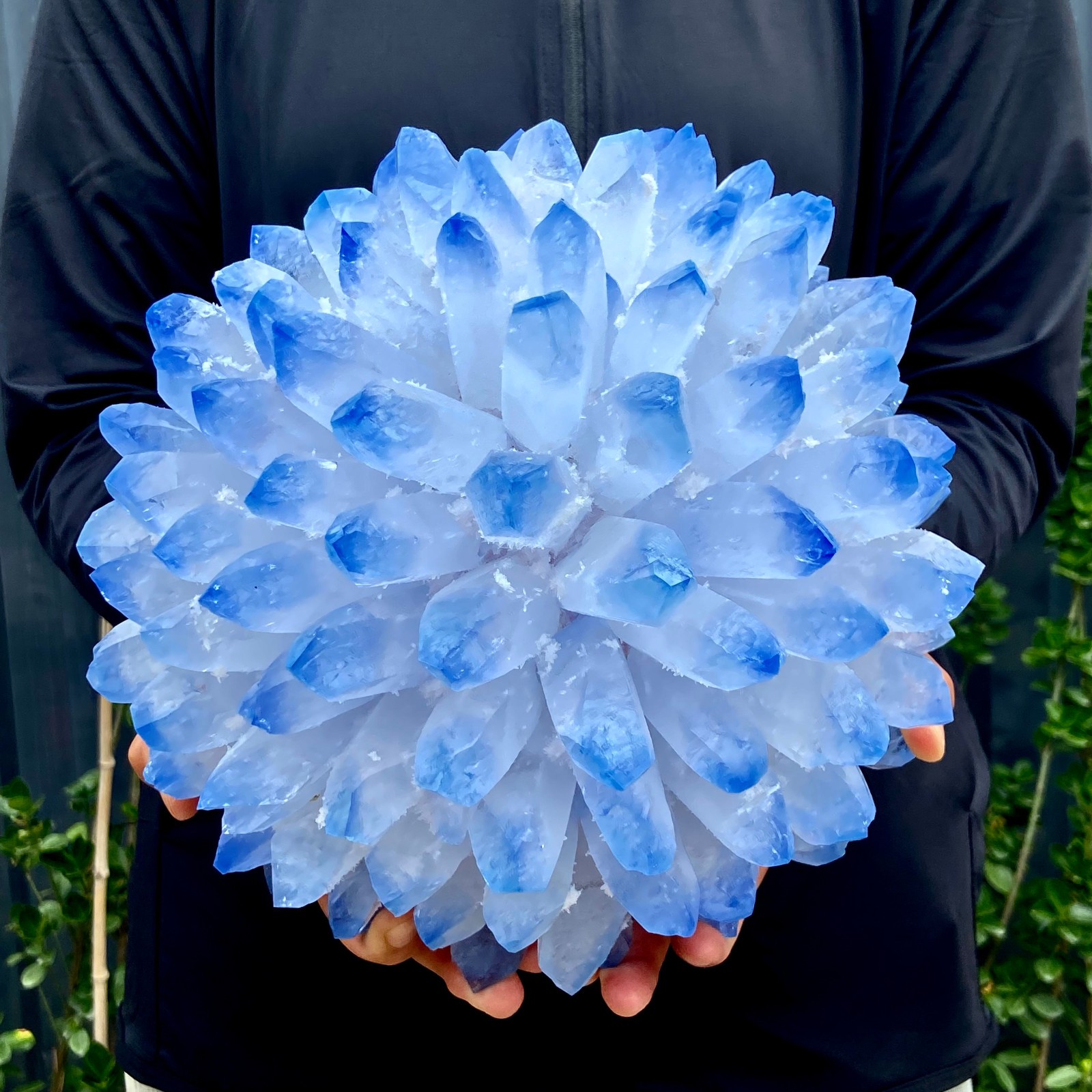 15.32LB New find sky blue phantom quartz crystal cluster mineral sample