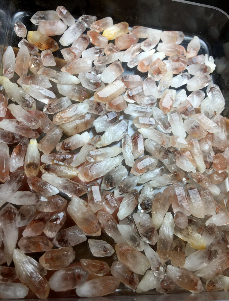 50g 70PCS+ Phantom ‘Red Ghost’ Lemuria QUARTZ Lemuria Crystal Point &Pyramid