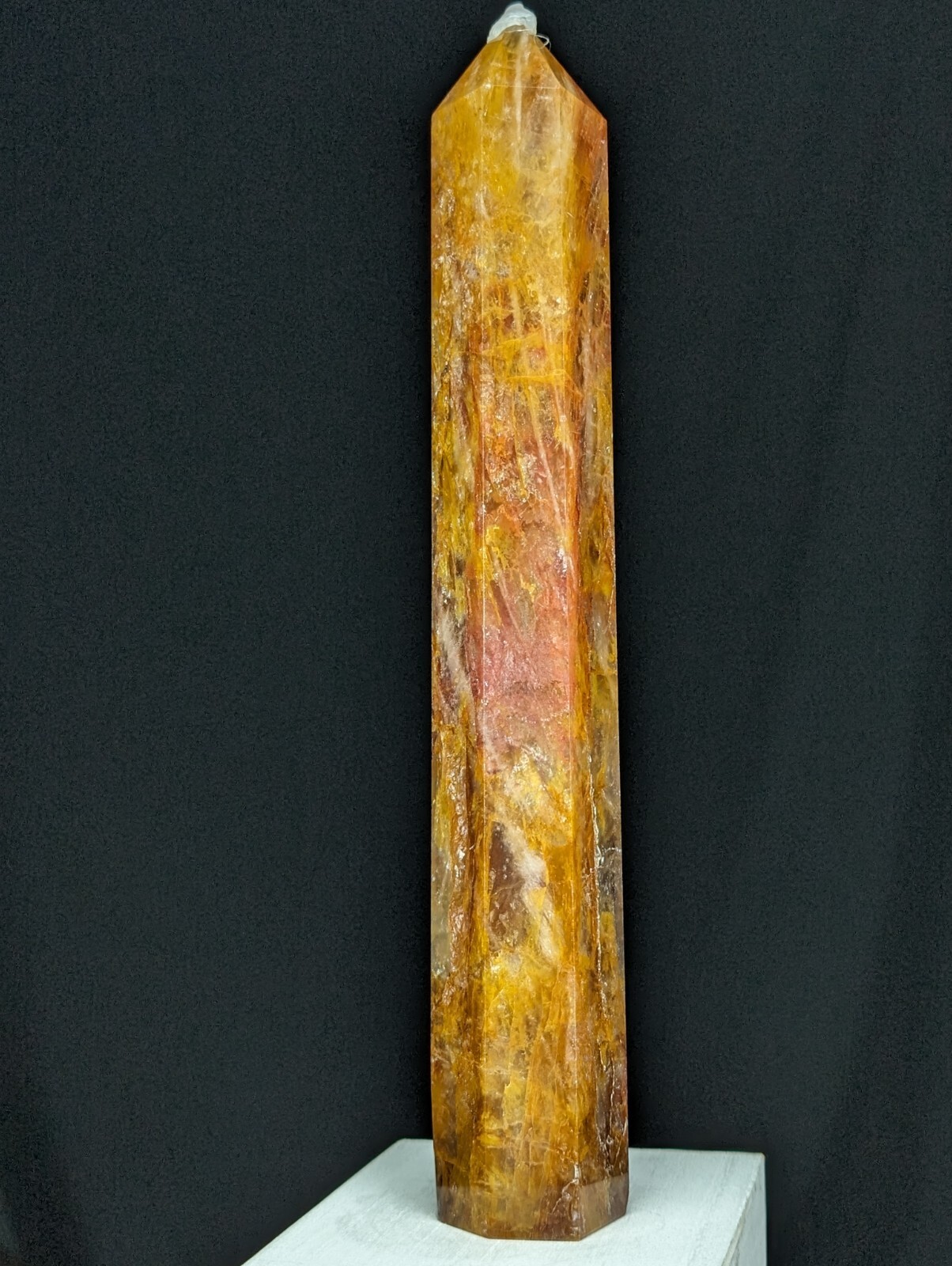 Golden Healer Tower Point Crystal Large Big Tall Gemstone Wand Chakra