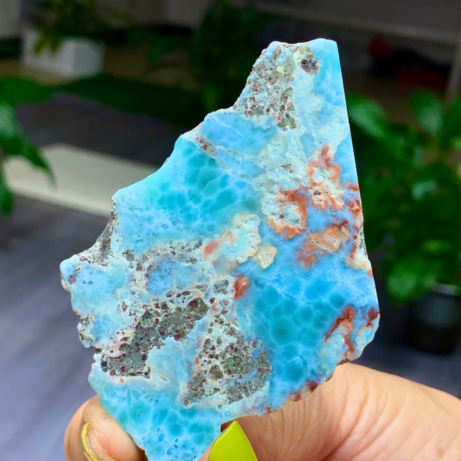 62G Natural larimar/hemimorphite Gorgeous rough raw Crystal Mineral Specimen