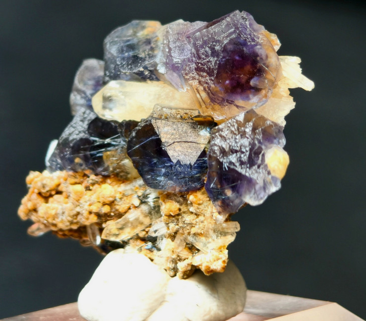 Fluorite with Clear Quartz Bismuthinite Stibnite, Boulangerite Yaogangxian Mine