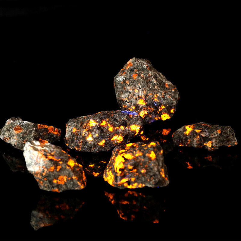 Raw Yooperlite Fluorescent Stones Emberlite Glowing Fire Mineral Collectible Gem