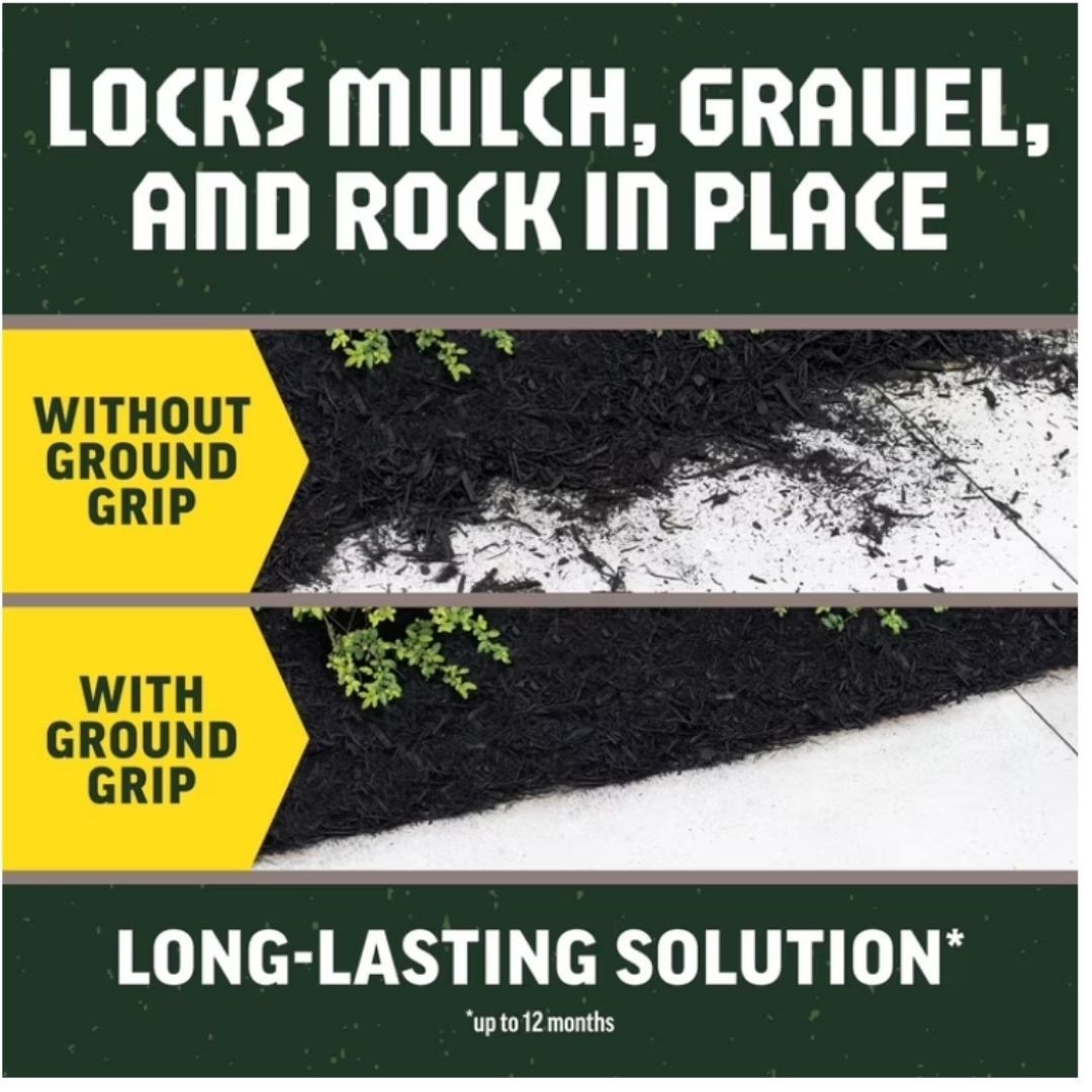 Ground Grip Mulch & Rock Bonding Glue for Landscaping 1 Gallon