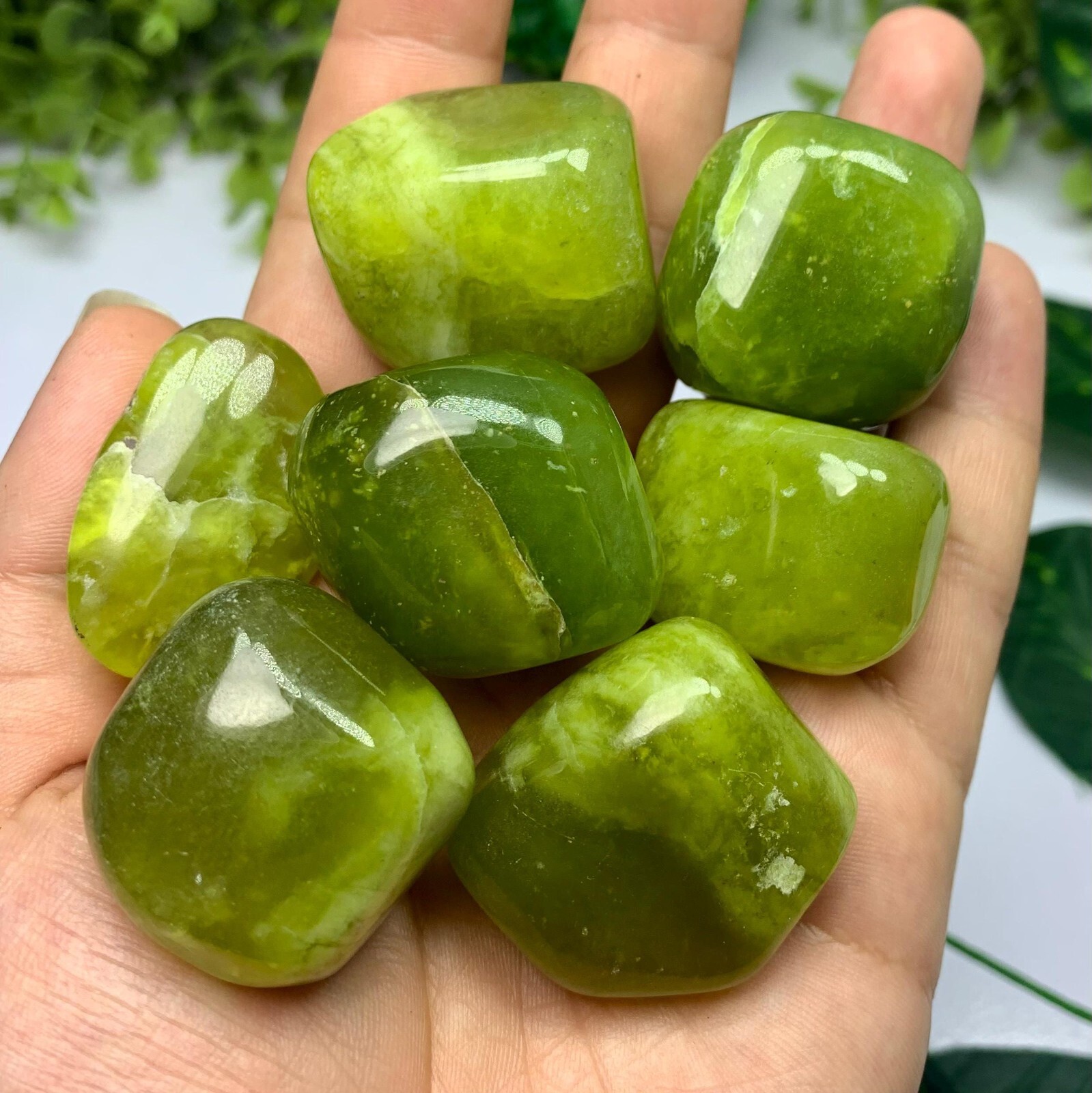 275g Best Quality Transparent Green Jade Tumbles, Shah Maqsood Jade Tumbles