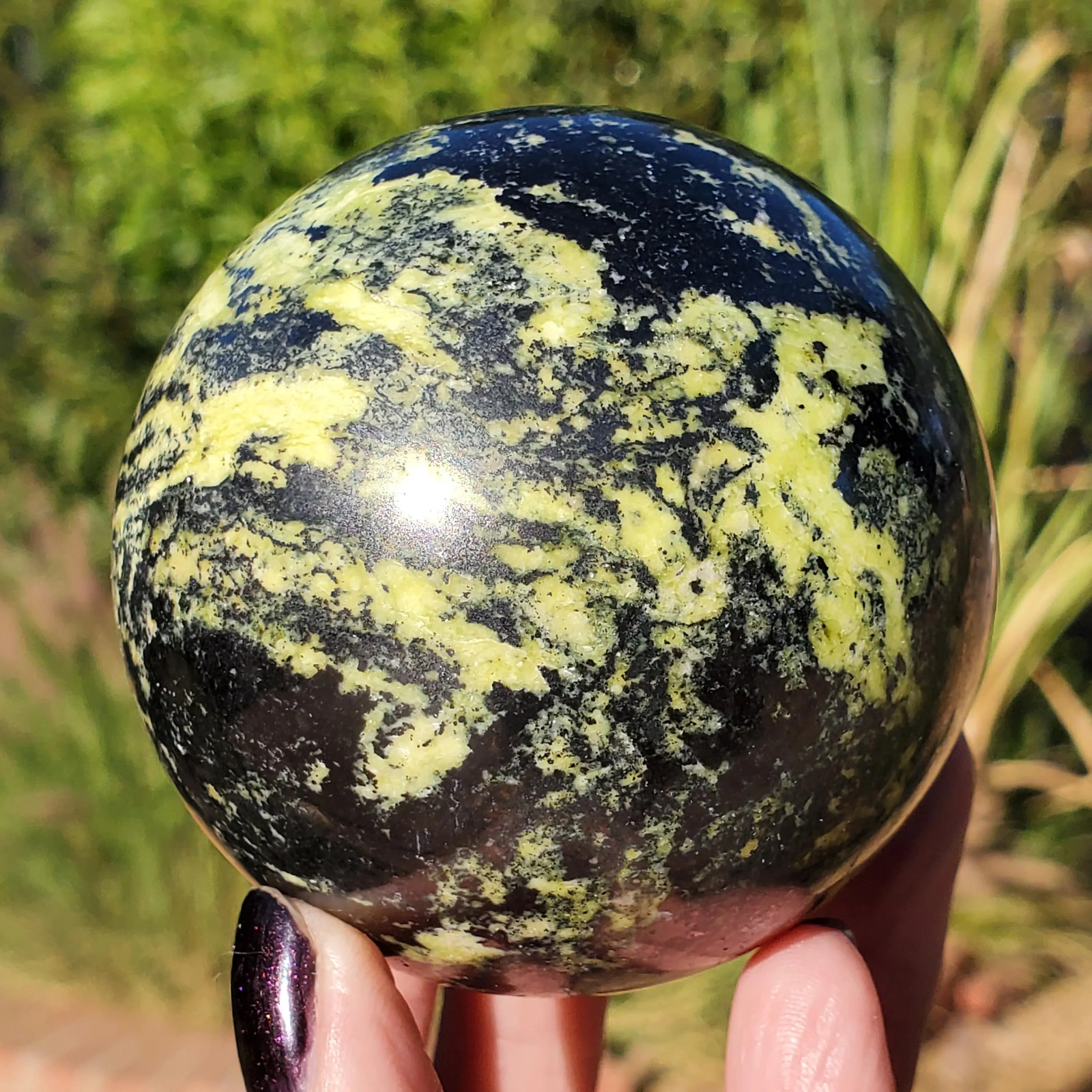 Green Opal Hematite Crystal Sphere 510 Grams 67mm