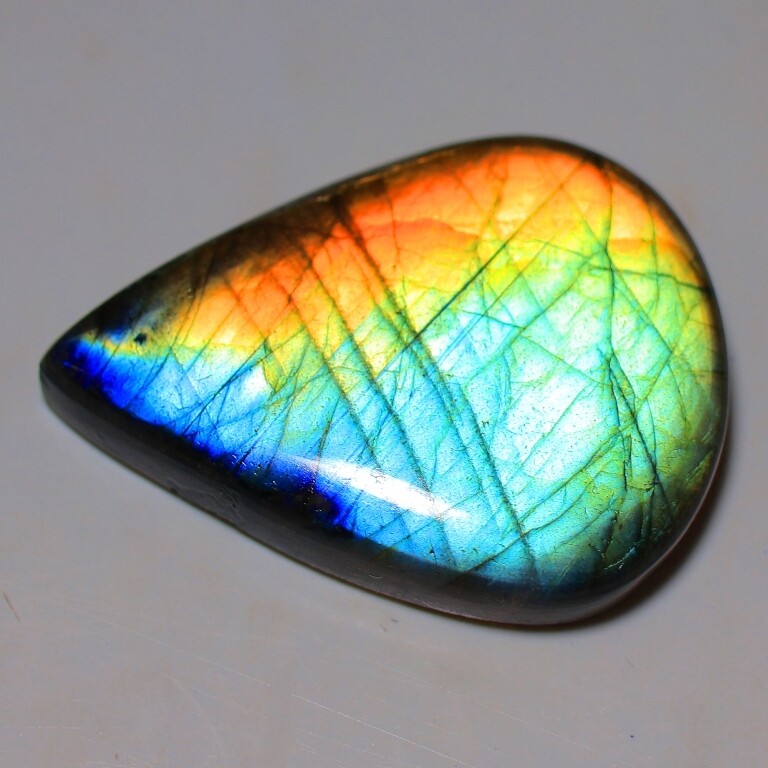 Natural Labradorite Pear , 0.5″- 4″ High Purple Multi Flash, Pick a Size
