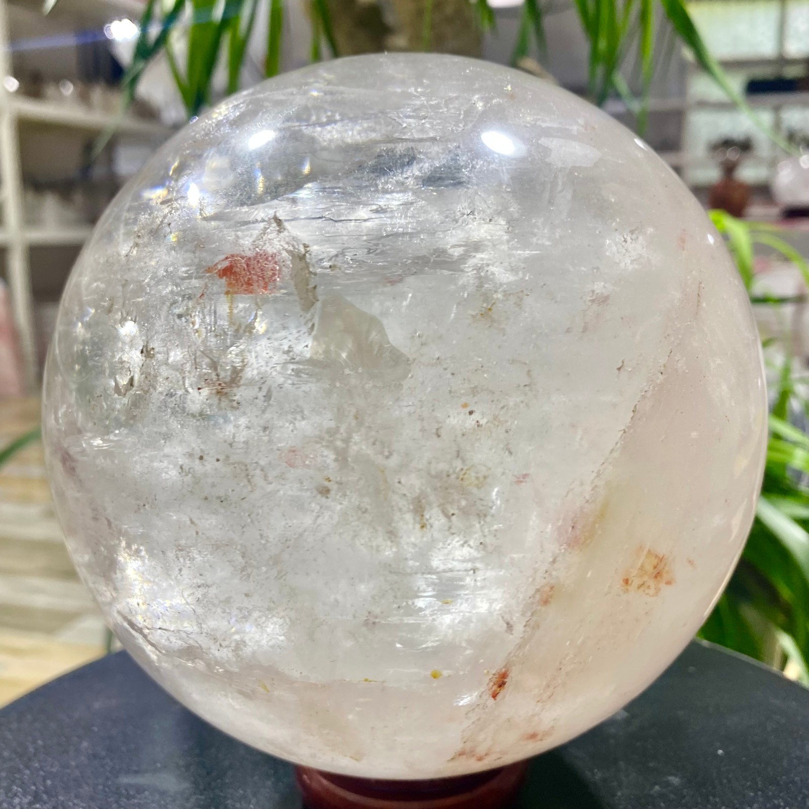 9.76LB white crystal transparent quartz crystal ball Reiki repair