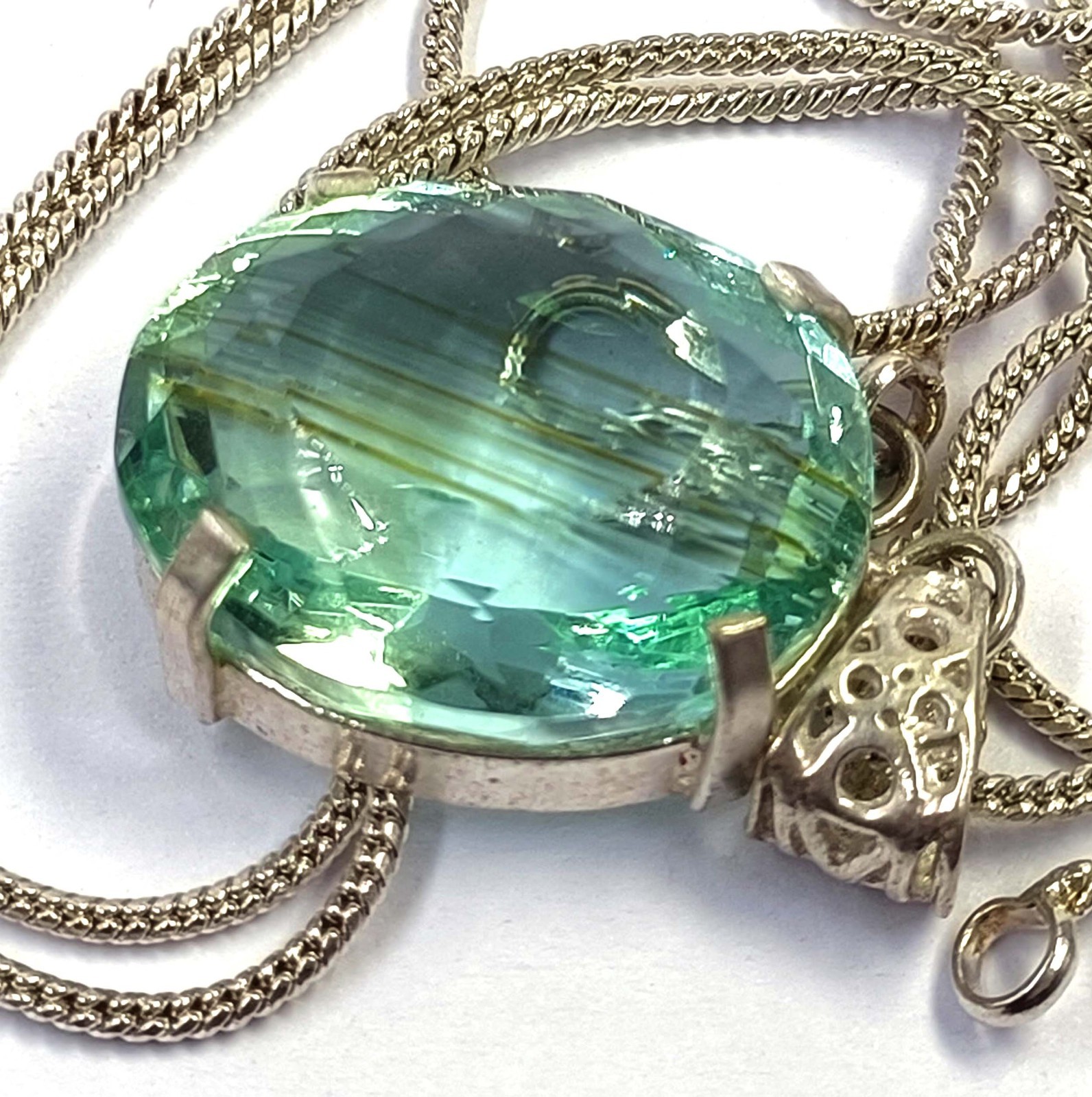 55 Ct Natural Blue Aquamarine Oval Shape 925 Silver Pendant IGL Gemstone 6JHL