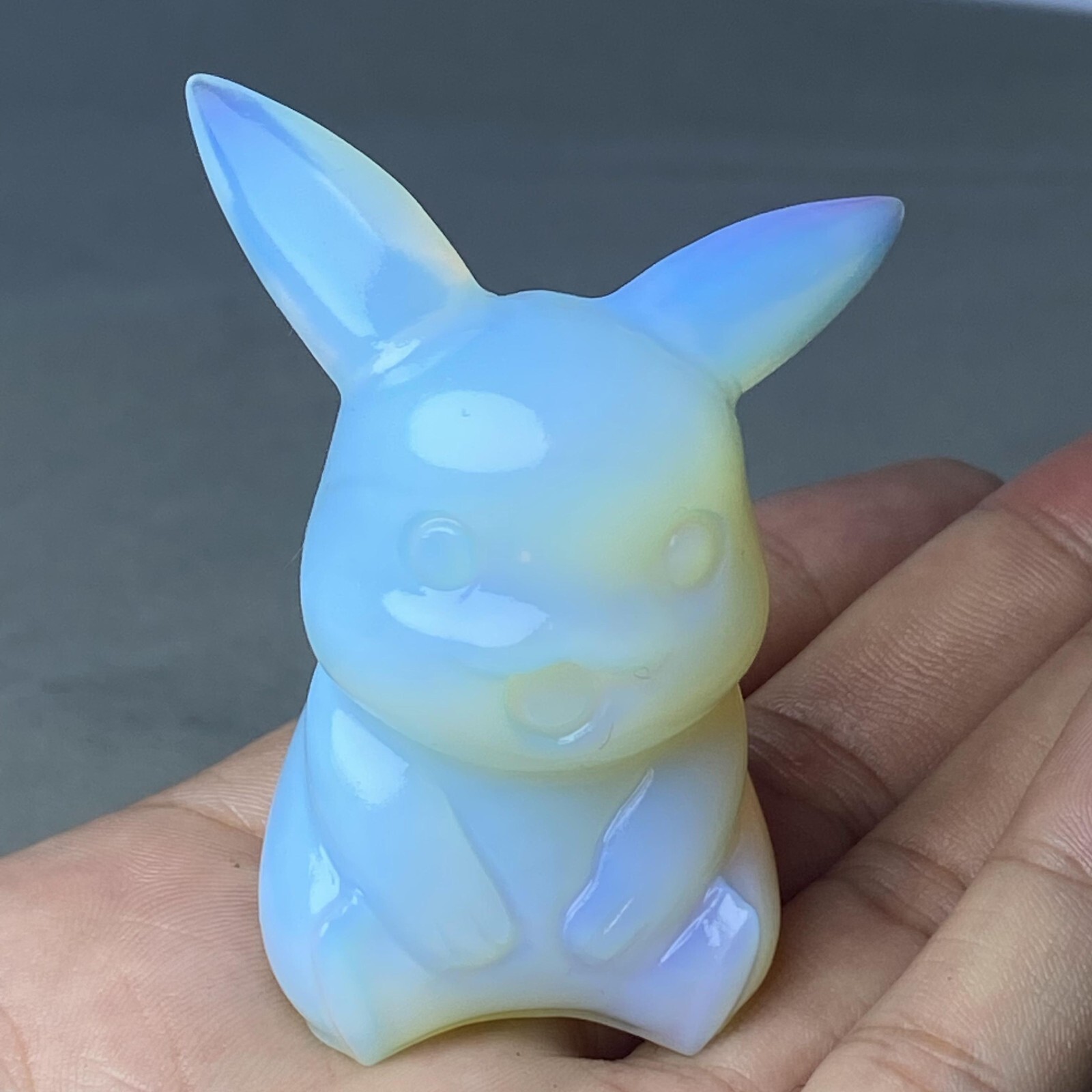 1pc Opalite carved lovely Pikachu gift quartz crystal Reiki healing