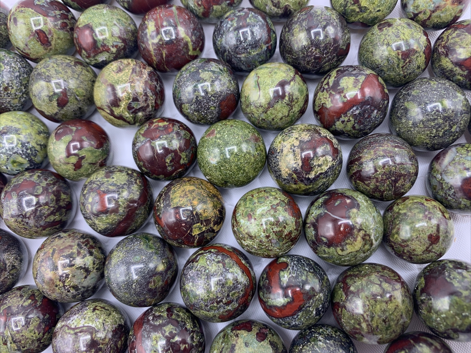 Dragon’s Blood 17-21mm Marbles •Lot Of Ten (10) Small Mini Spheres *AMAZING*