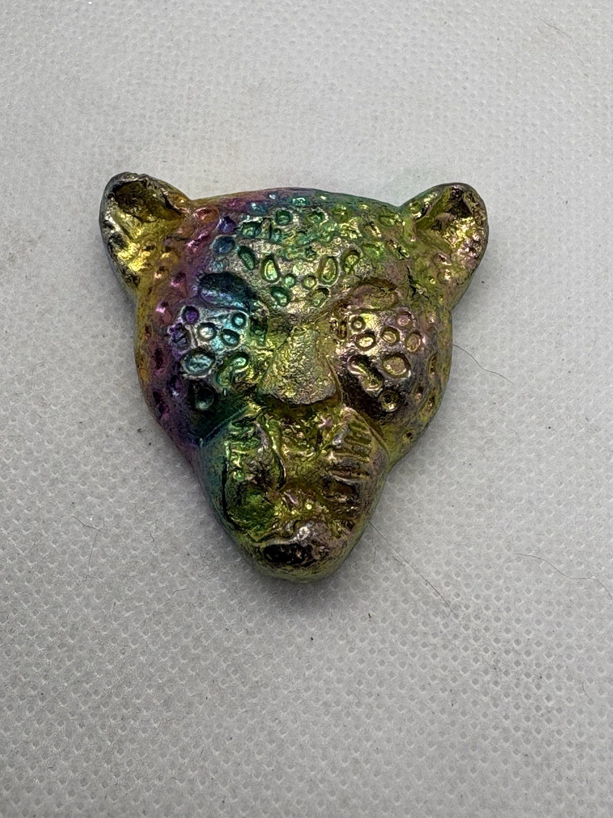 Bismuth Rainbow Cheetah head