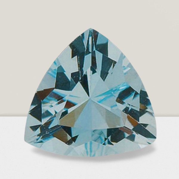 Aquamarine Trillion Cut Gemstone 6.5 Cts – 14 mm Calibrated Loose Gem