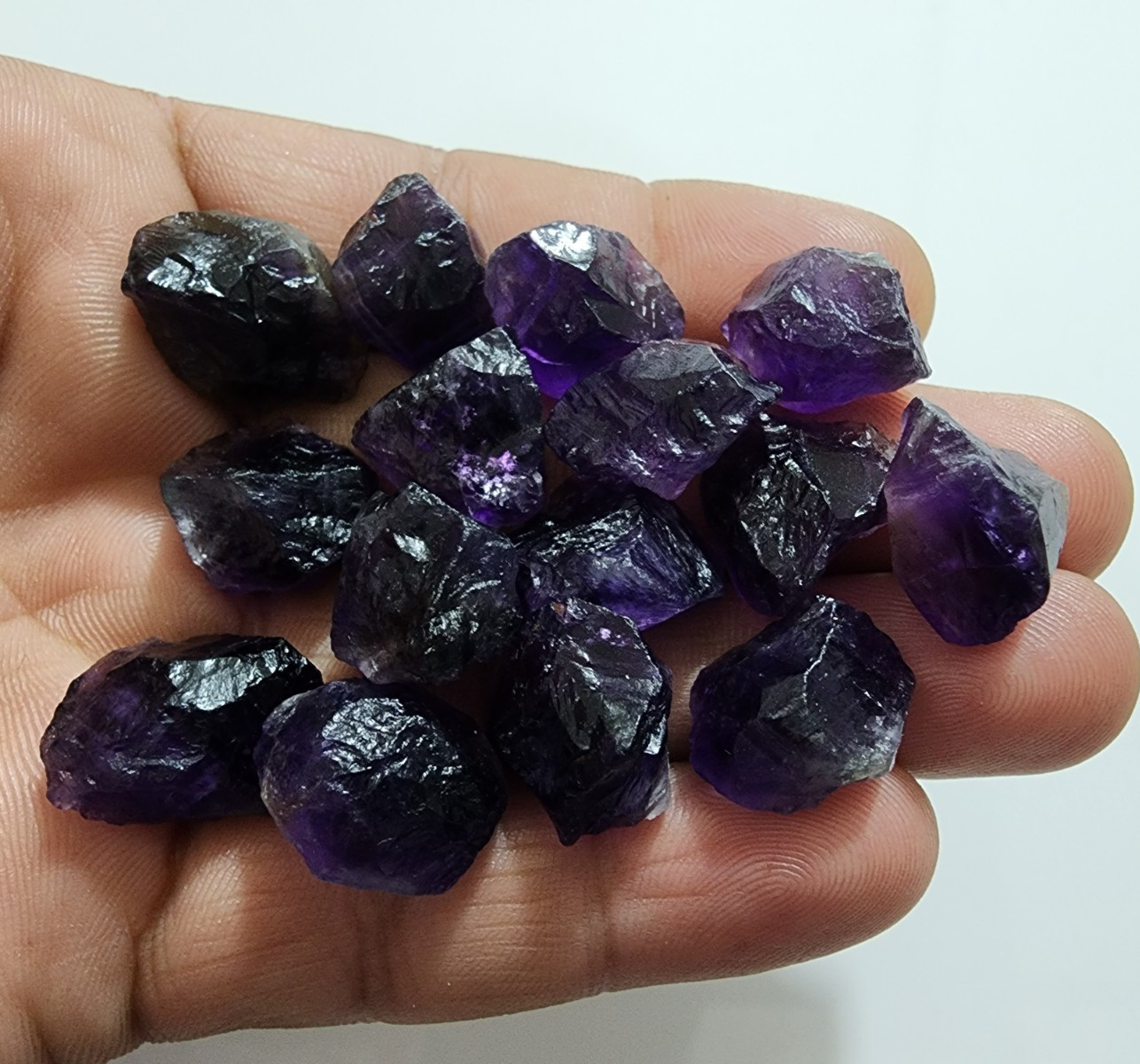 15 Pcs Beautiful Purple Amethyst Rough Gemstone Chunks Size 16-20 MM Loose Rough