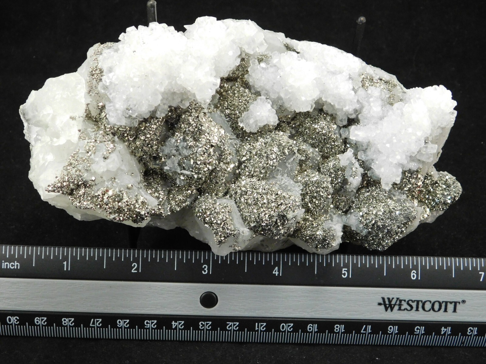 BIG! Pyrite Crystal Cluster on DOGTOOTH Calcite Crystals! From Mexico 1202gr