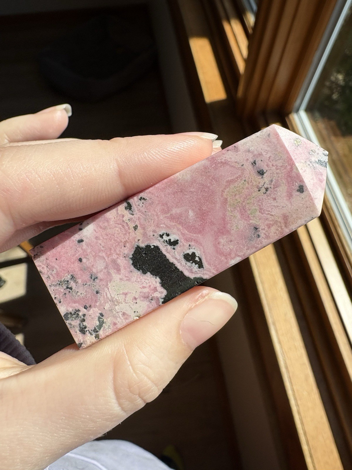 Peruvian Bubblegum Pink Rhodonite Tower