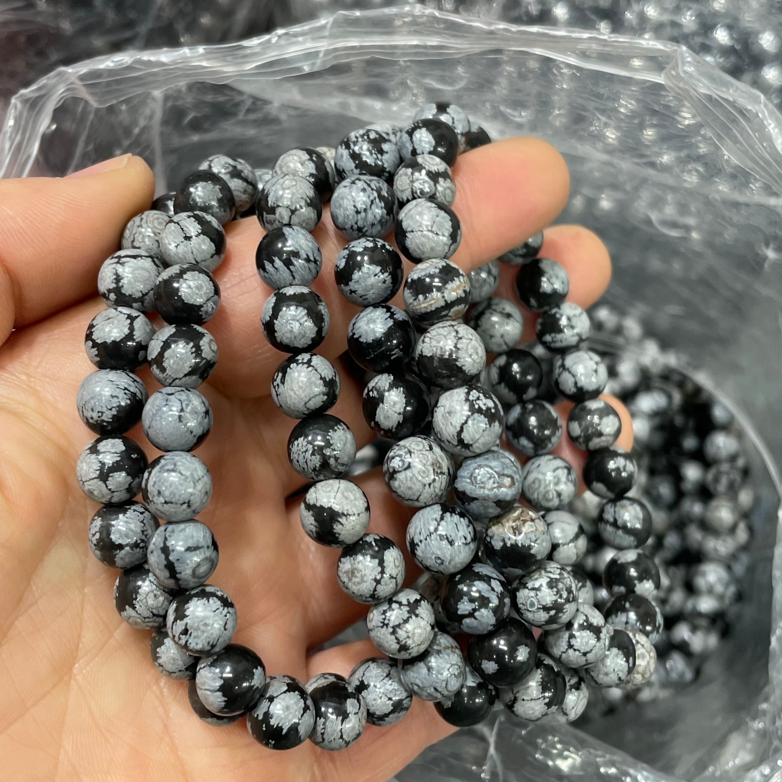 10pcs 8mm Round Smooth Loose Beads Strand Black Natural Jasper Gemstone Handmade