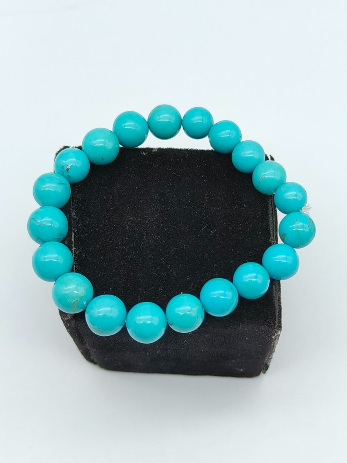 Natural Turquoise Round Shape Beads Bracelet Stretchable Bracelet 7 to 8 Inch
