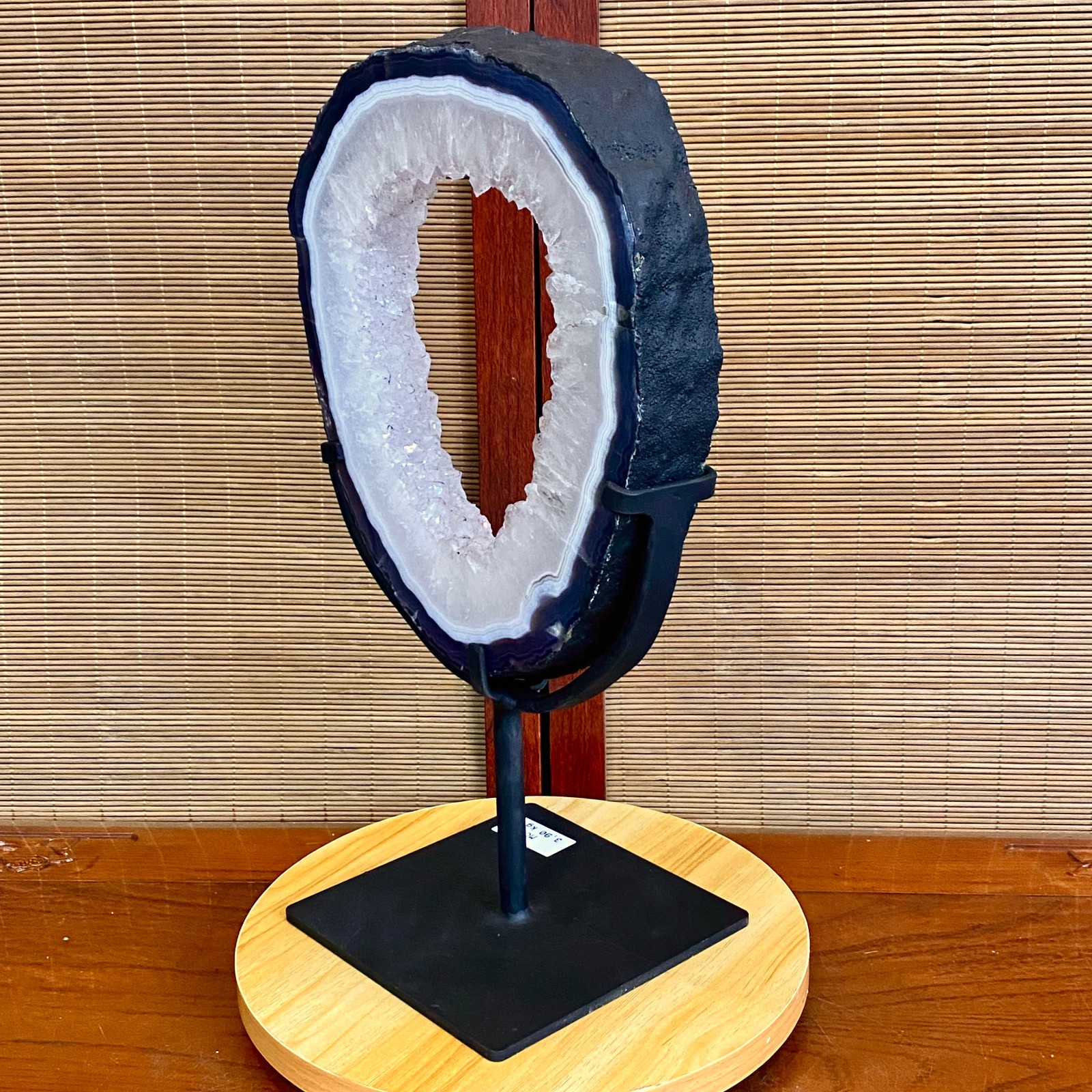 8.59LB Natural Amethyst Cave Crystal Slice Crescent shaped Hand Cut Repai
