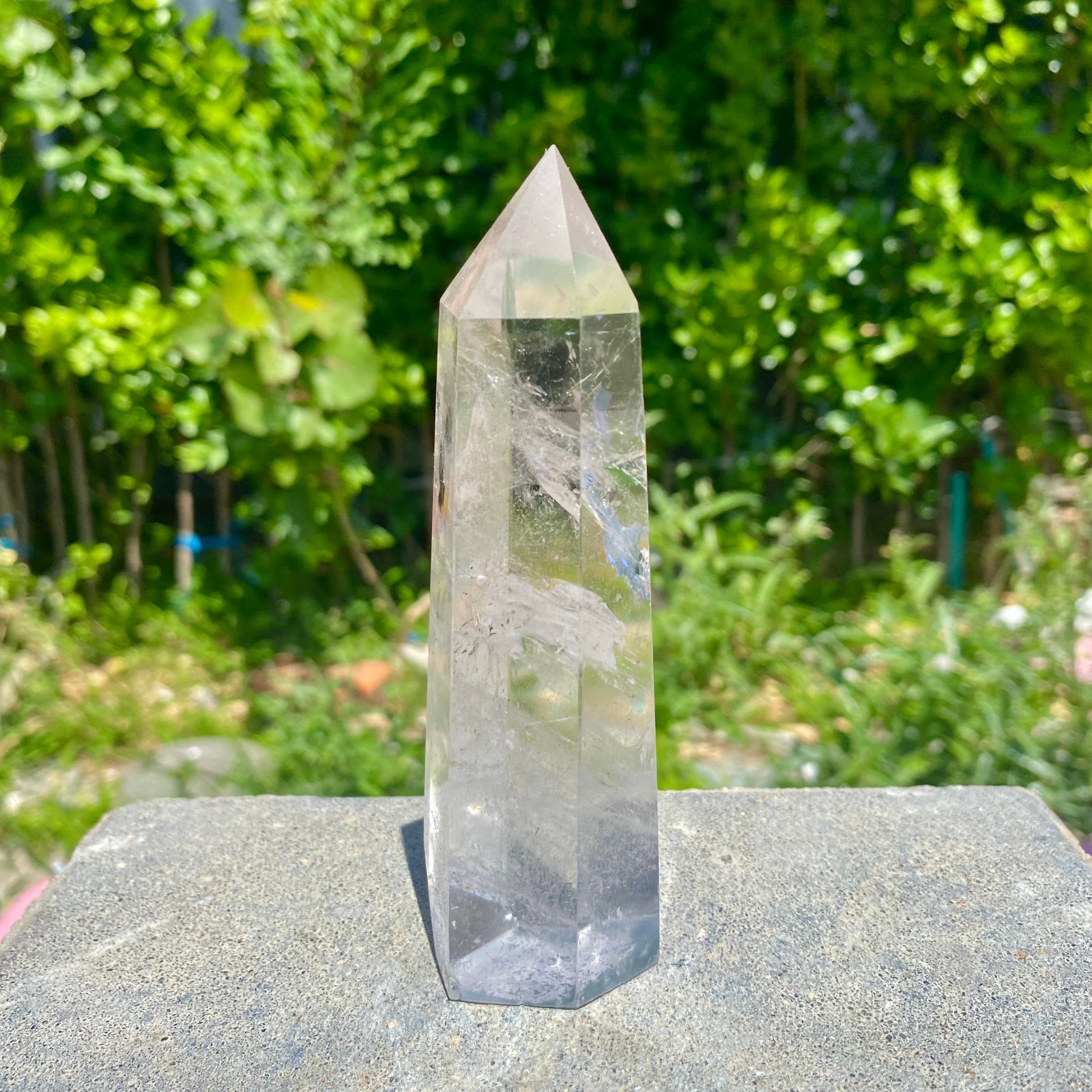 239G Natural Clear Quartz Crystal Point Healing Wand Polished Rock Crystal Reiki