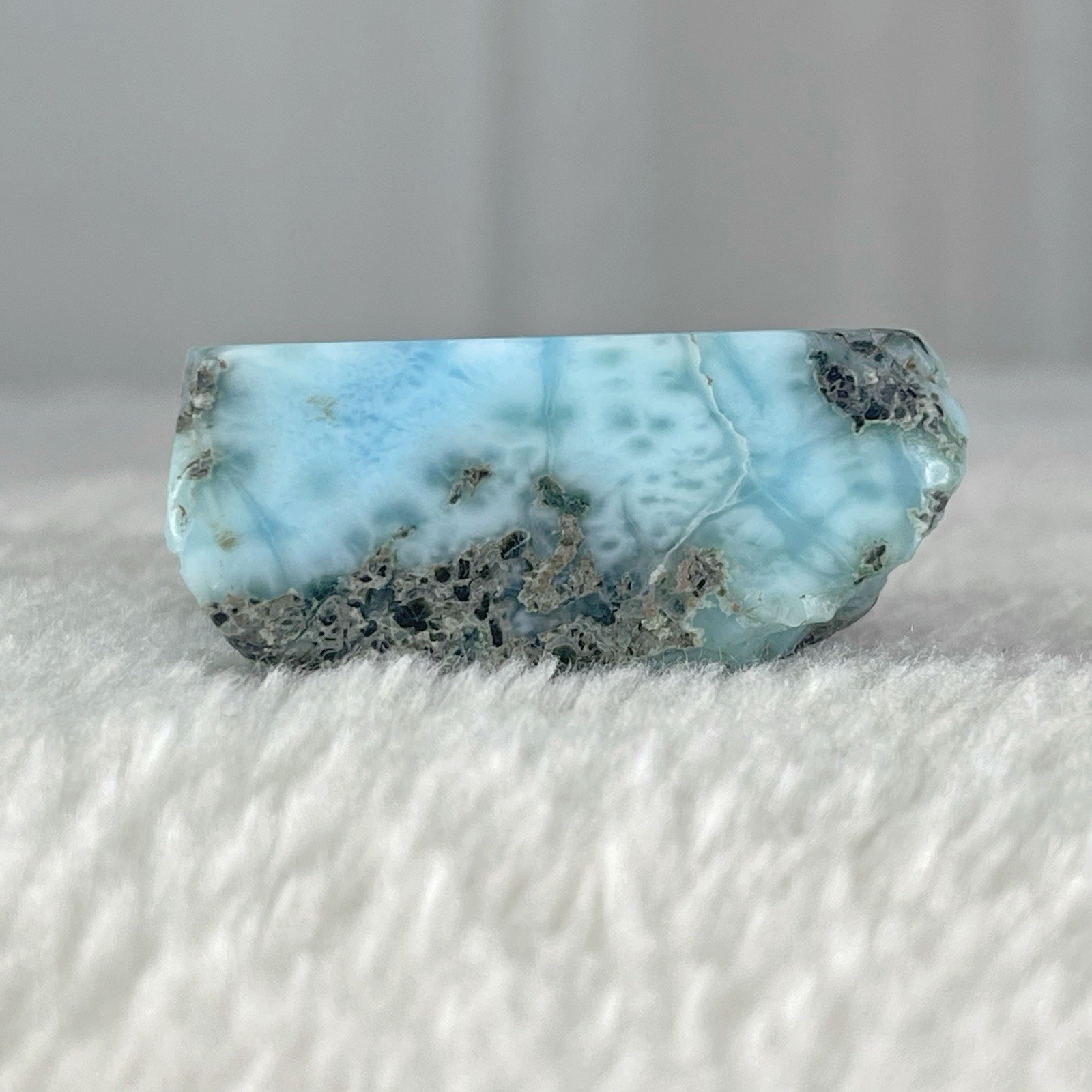 100g Ocean Blue Semi-Polished Larimar Stone Rough Larimar Atlantis Stone