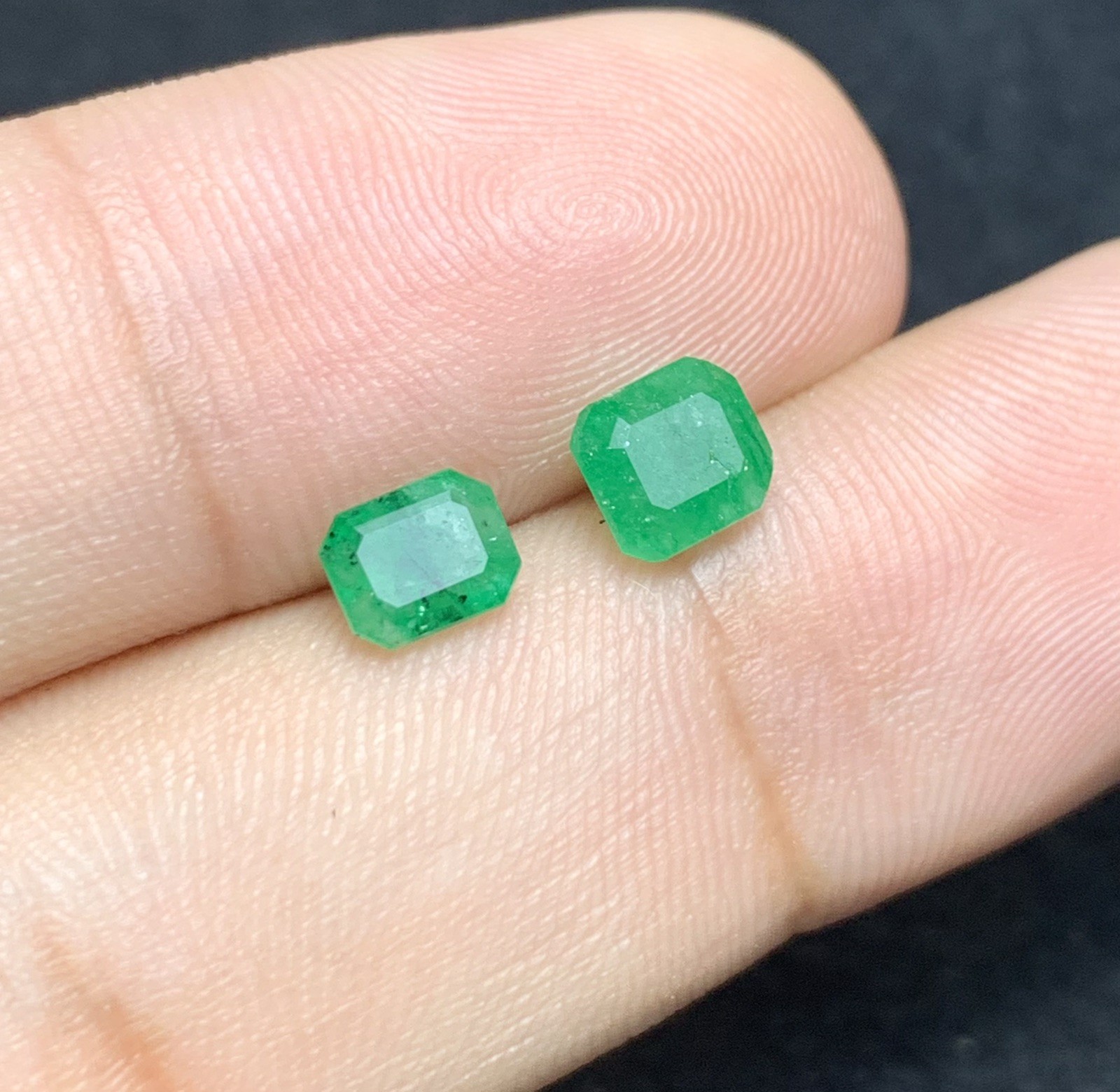 Emerald Loose Gemstone From Swat Pakistan (1.05 & 0.60 Cts)