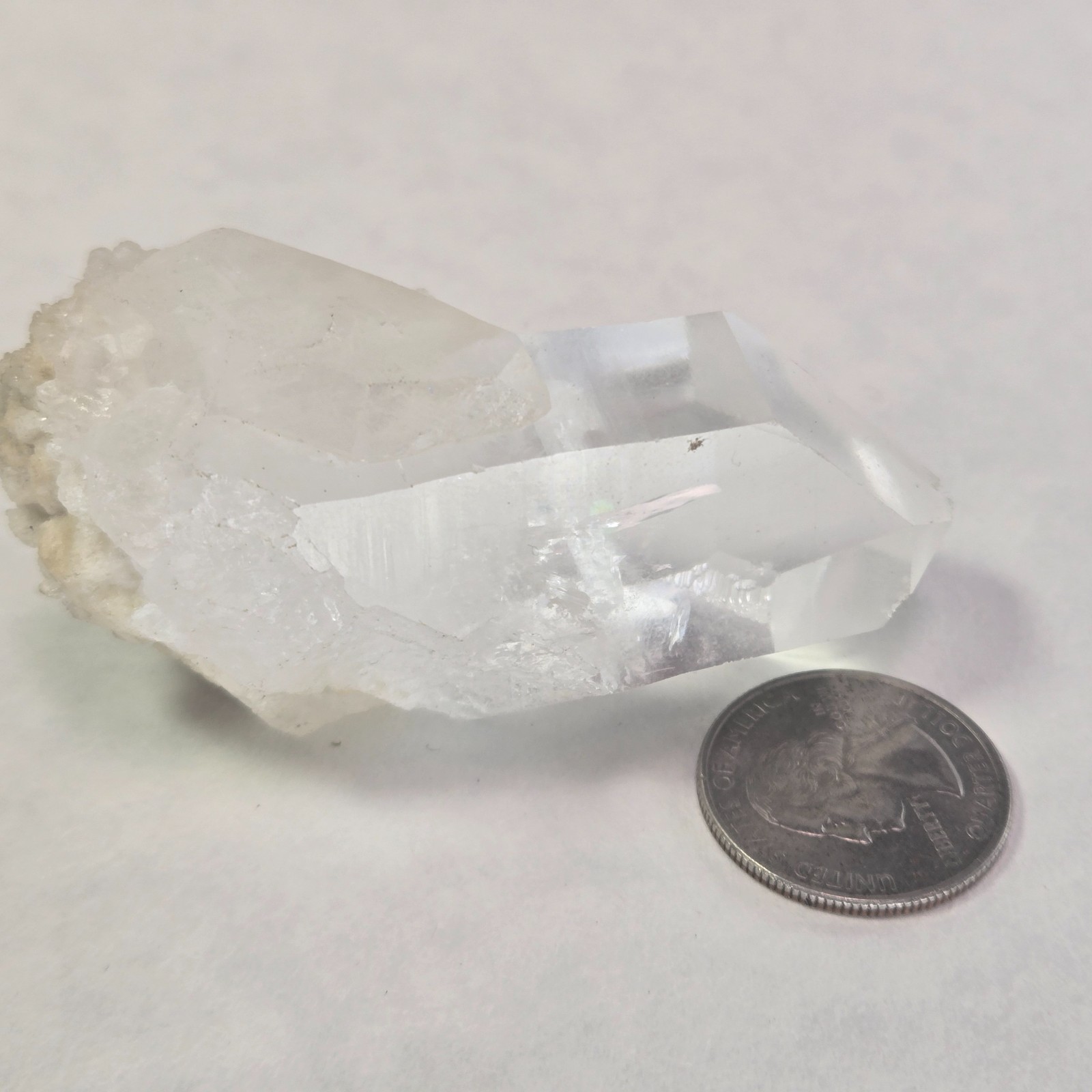 Clear Quartz Crystal Cluster with Feldspar Matrix – Natural Terminated Quartz