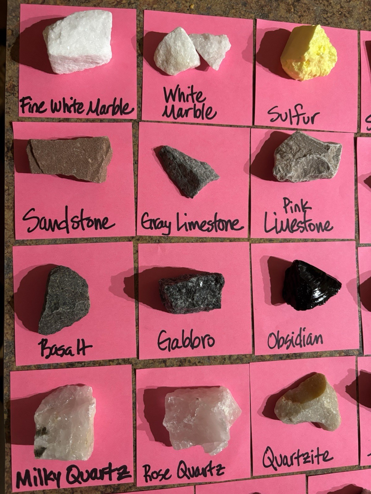 Individually bagged rock and mineral samples with scratch plate. Rock Collecting
