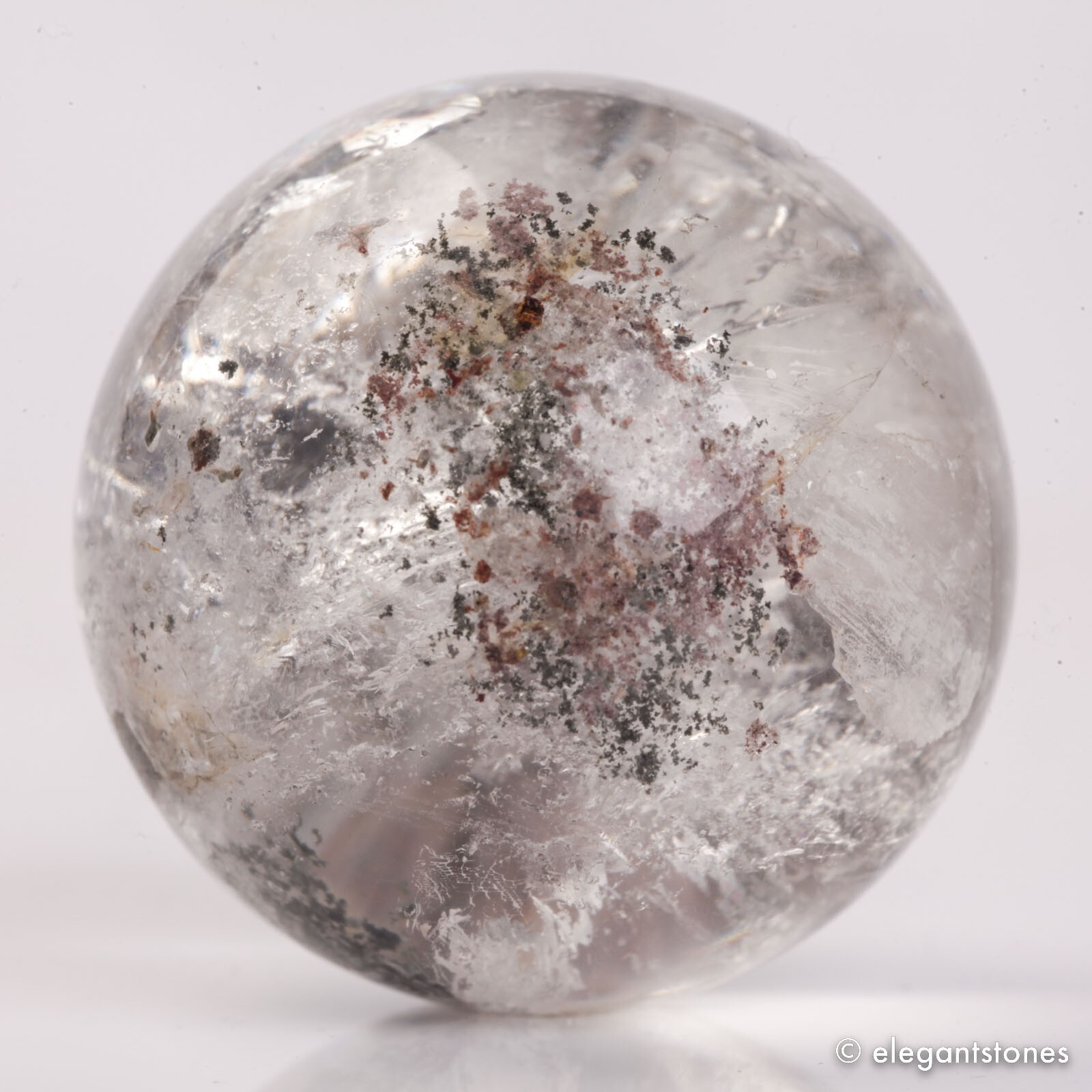 57g34mm Natural Garden/Phantom/Ghost/Lodolite Quartz Crystal Sphere Healing Ball