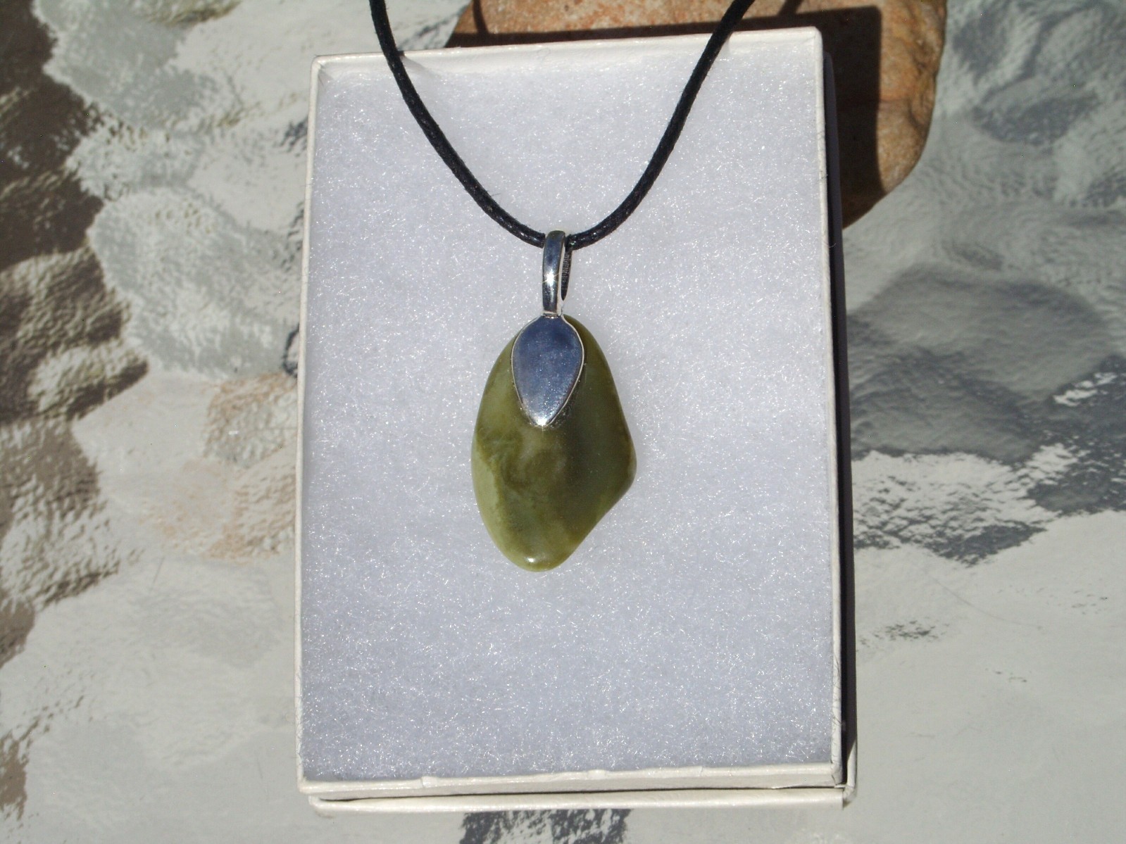 Infinite Stone Serpentine Free Form Crystal Pendant Necklace Healing Pain Relief