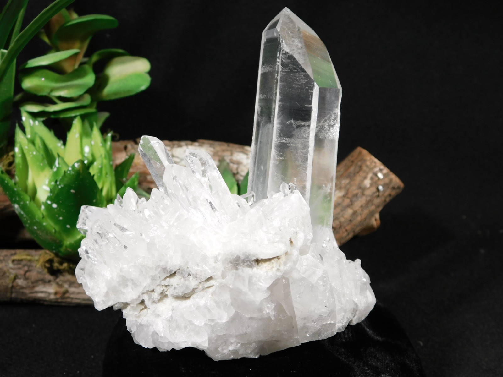 Super TRANSLUCENT Points! Big Nice & Natural QUARTZ Crystal Cluster Brazil 431gr