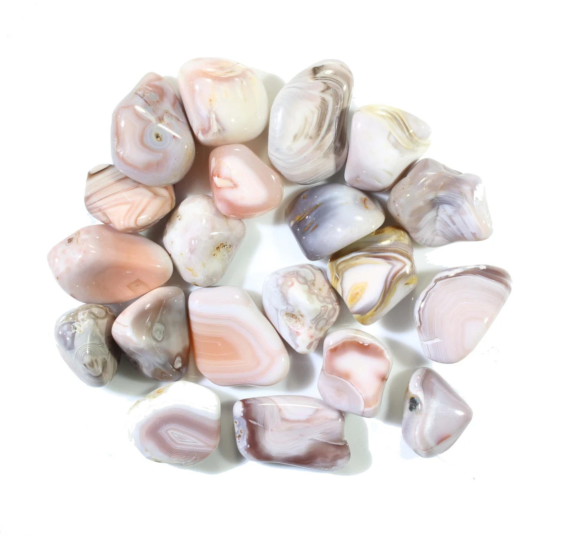 Pink Botswana Tumbled Gemstones (Small) – Bulk Wholesale Options – 1 LB