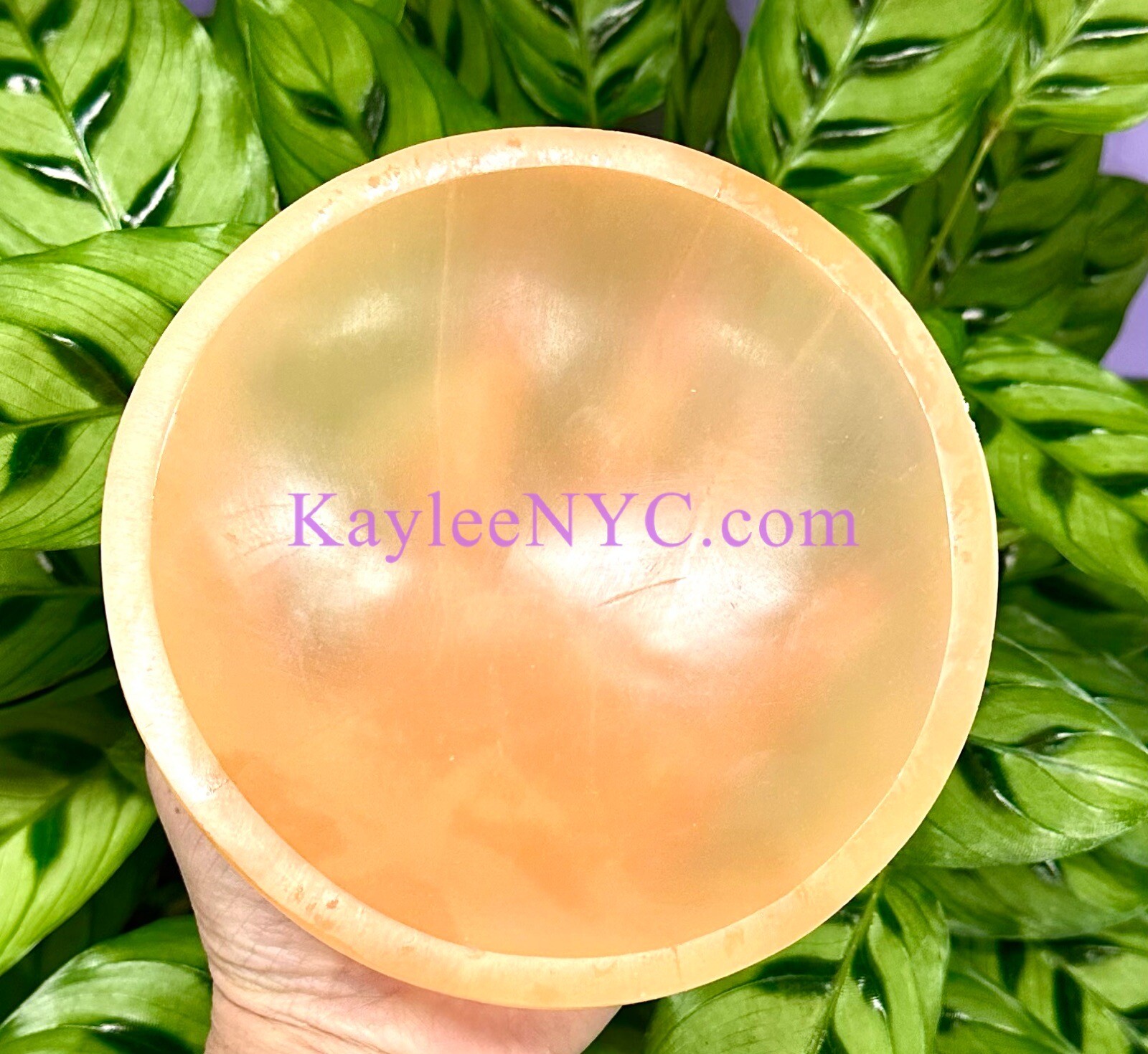 Wholesale Lot 3 PCs Large Natural Peach Selenite Aka Satin Spar Bowls Crystal