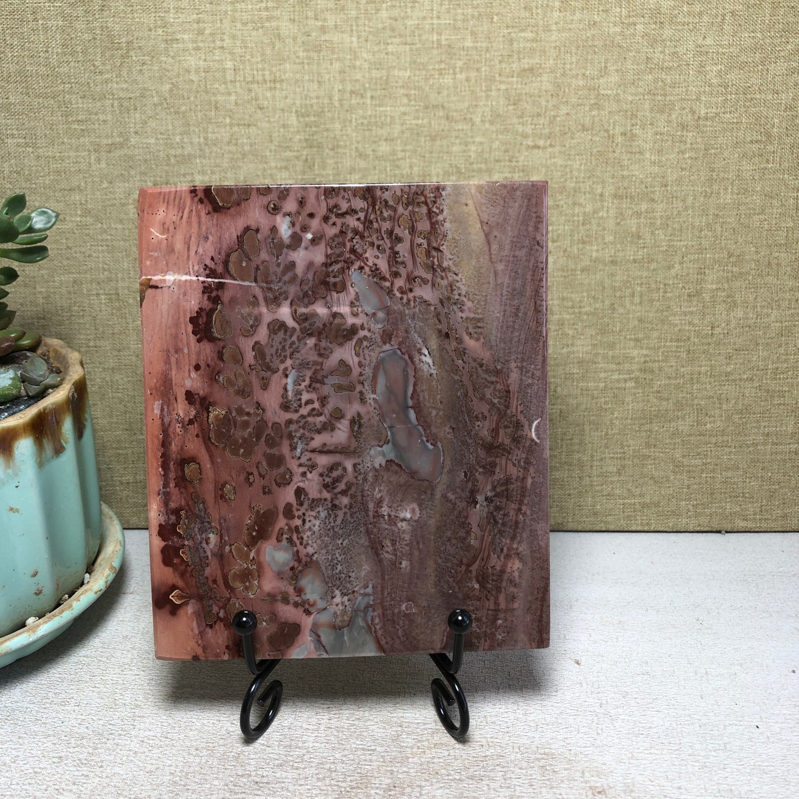 Natural Chinese painting stone crystal ornaments pictographic landscape A5060