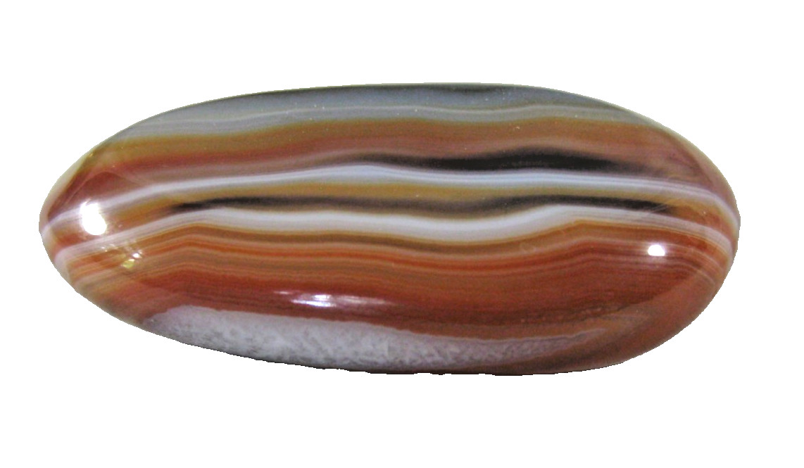 Madagascar Agate Polished Long Pear or Palm Stone 65 mm x 37 mm 68 g