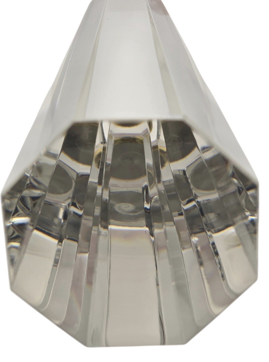 Rose Quartz with Clear Crystal Octagon Faceted Obelisk Tower