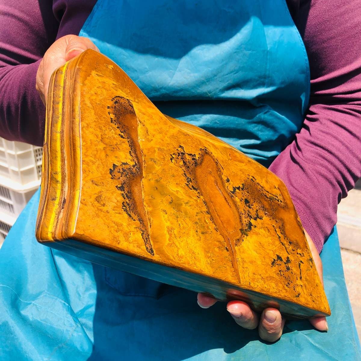7.61 LB Natural Tiger Eye Polished Specimen Home Decor Raw Healing Stone 5359