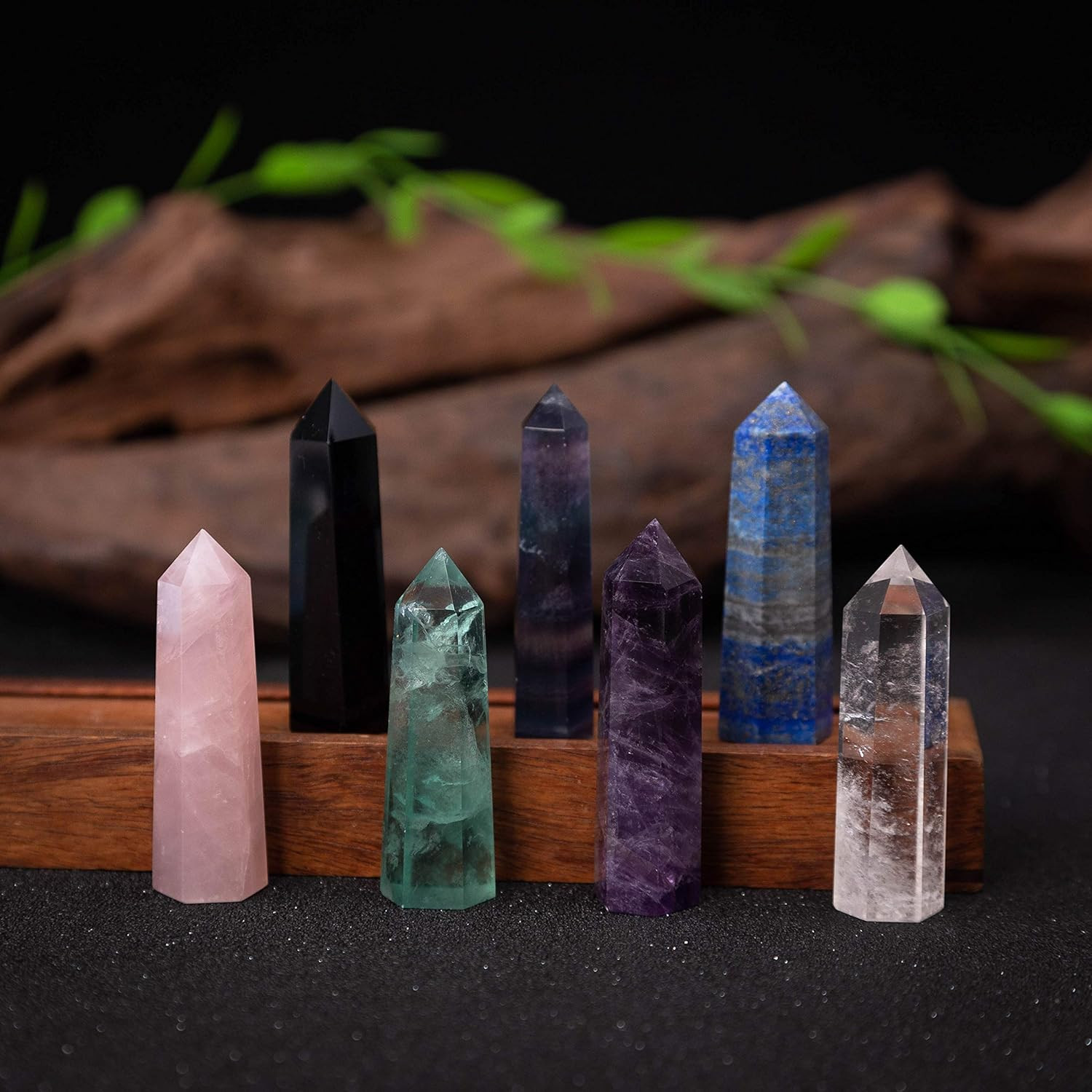 7 PCS Healing Crystal Wands | 2″ Amethyst, Rose Quartz,Clear Quartz,Black Obsidi