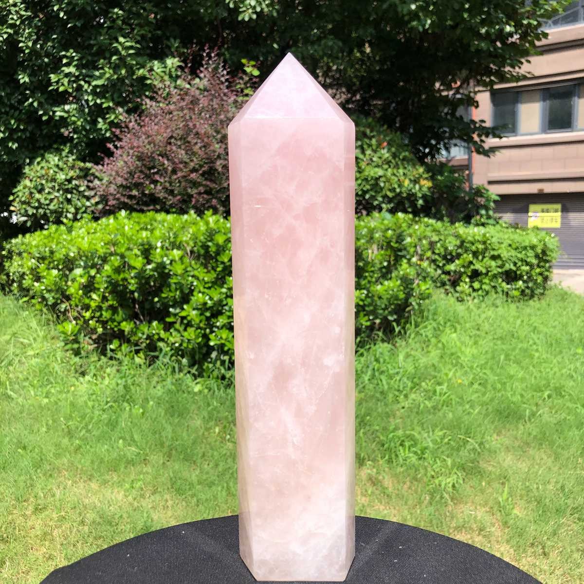 4.79LB Natural rose quartz obelisk pink crystal tower point healing decor