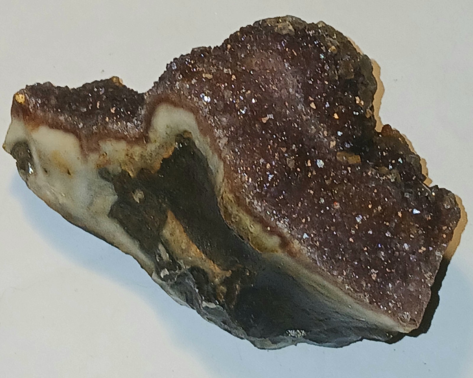 raw, natural dark purple Ferruginous Quartz crystal cluster specimen