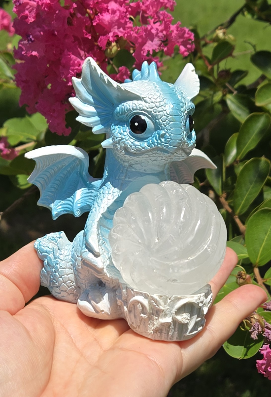 Gorgeous Resin Dragon Sphere Stand with Clear Quartz Crystal Sphere Set