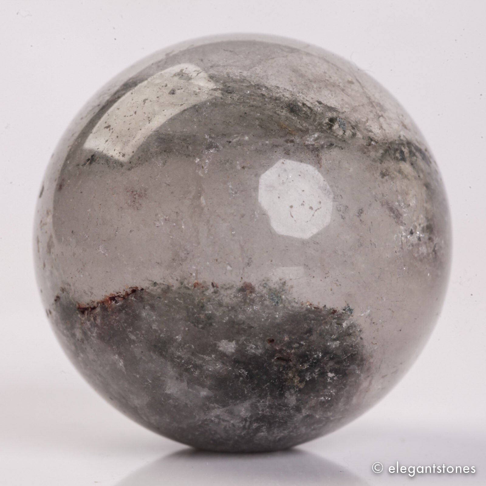 57g34mm Natural Garden/Phantom/Ghost/Lodolite Quartz Crystal Sphere Healing Ball