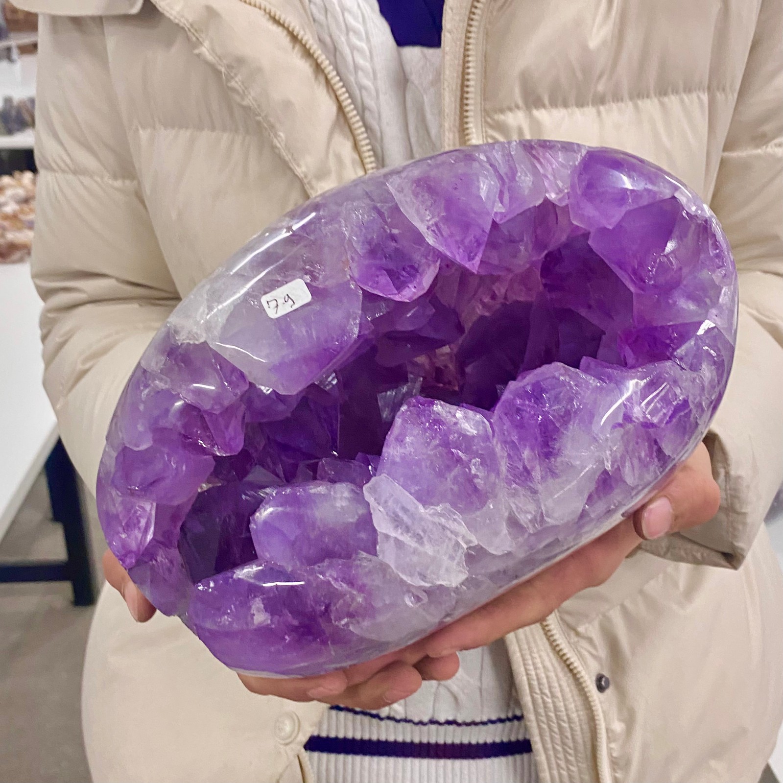 17.41LB Large Natural Amethyst geode quartz cluster crystal specimen Healing