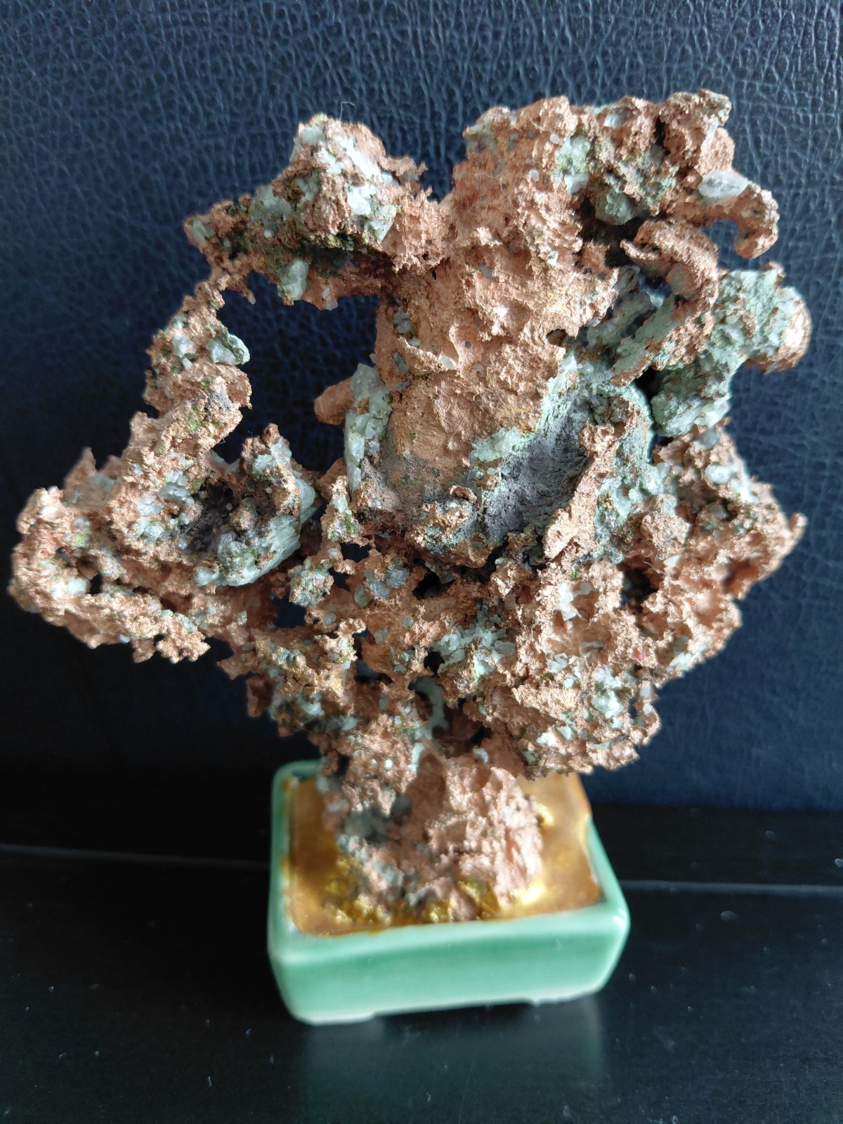 Natural Copper Crystal Specimen ON Ceramic Stand