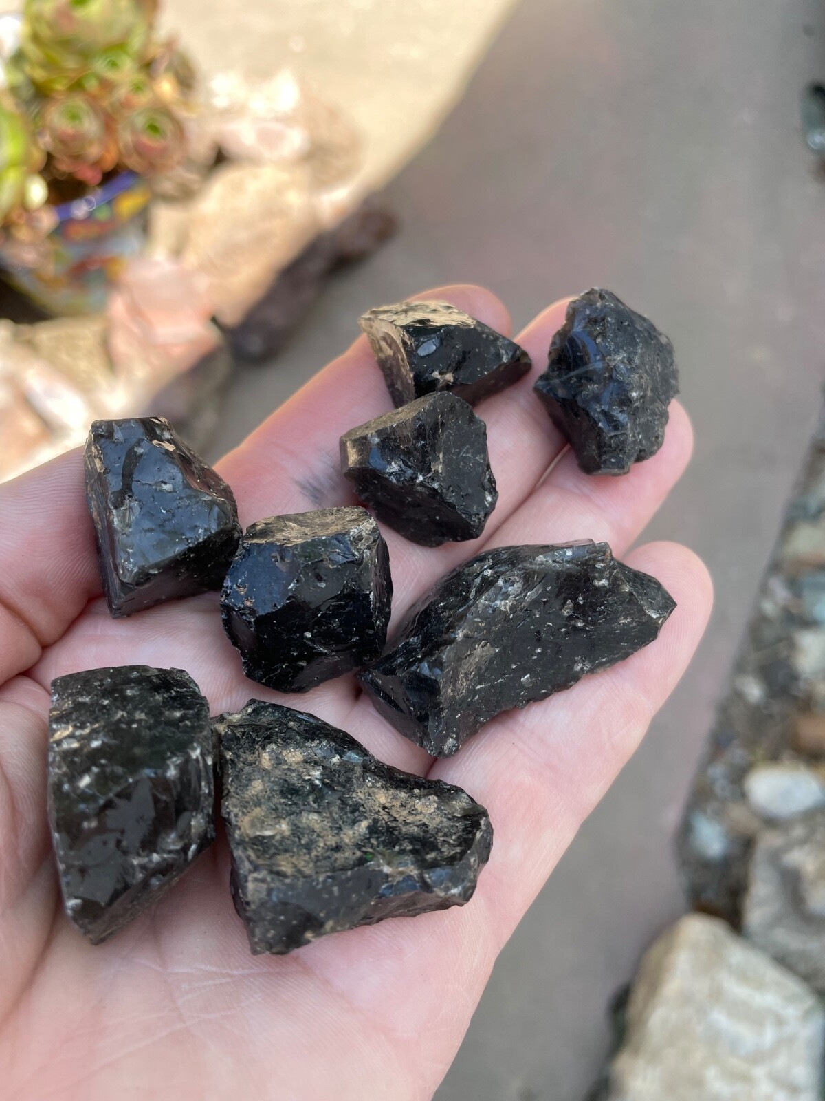 OBSIDIAN BLACK 8 pieces, 133Grams, 💎Rising Sun Rocks Crystals 💎