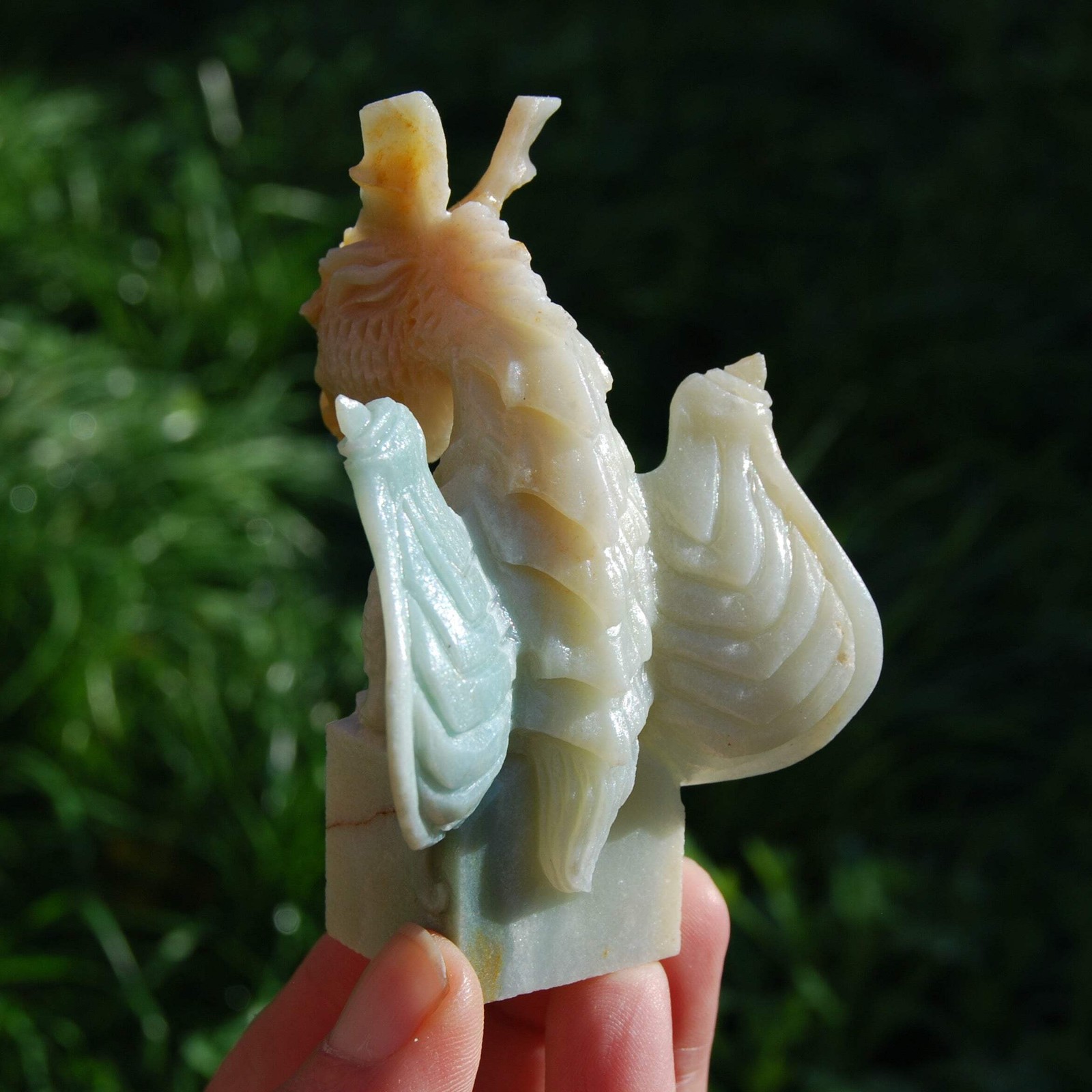 Chinese Amazonite Dragon Crystal Carving